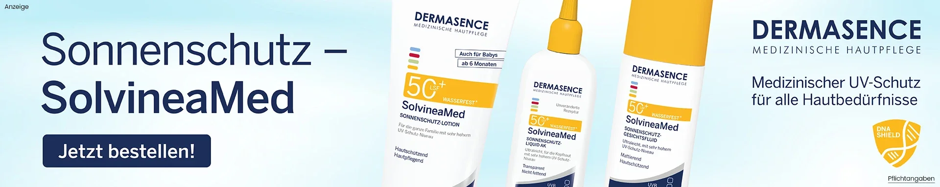 Dermasence Solvineamed Sonnenschutz Produkte