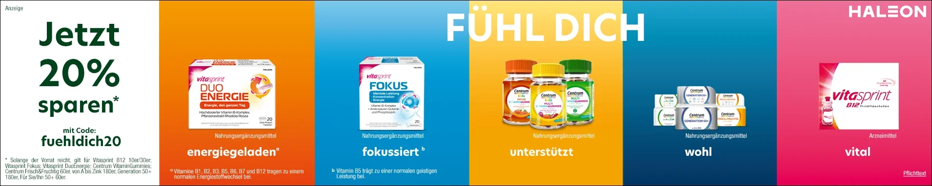 Jetzt 20%* sparen mit fuehldich20!