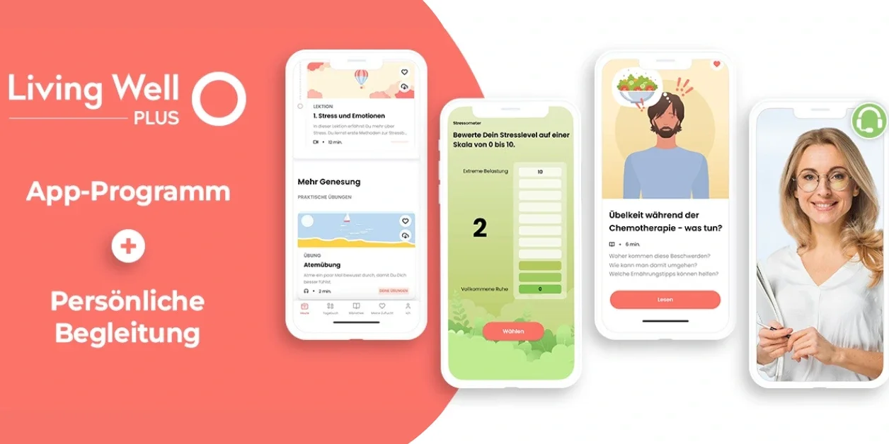 App Ansicht von living well plus
