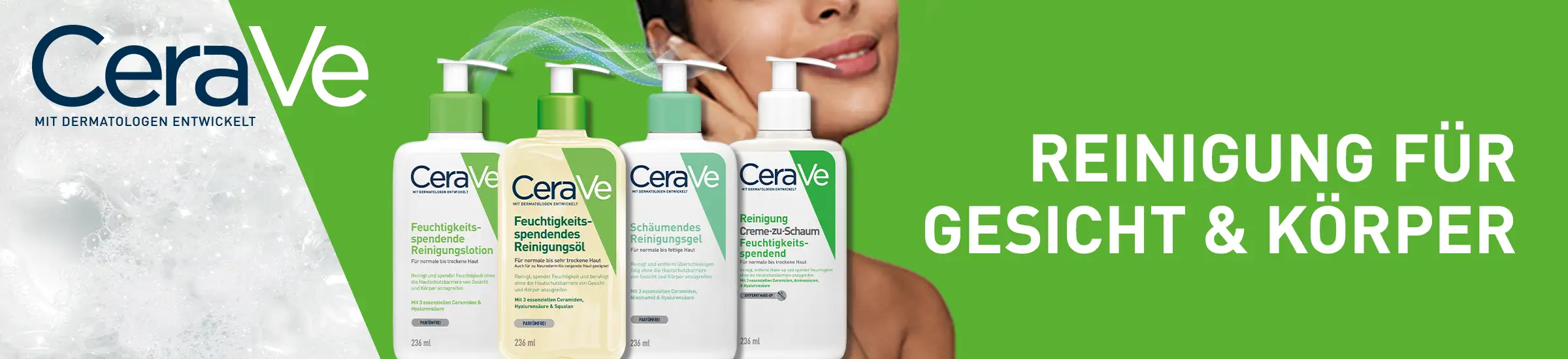 CeraVe Reinigungs-Produkte für Gesicht und Körper jetzt bei DocMorris kaufen.