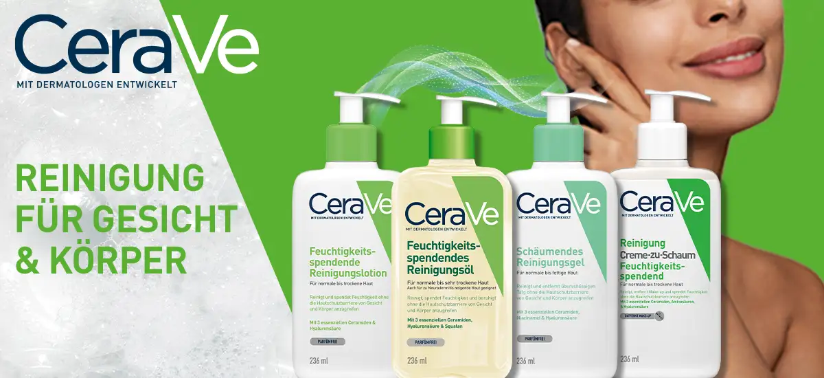 CeraVe Reinigungs-Produkte für Gesicht und Körper jetzt bei DocMorris kaufen.