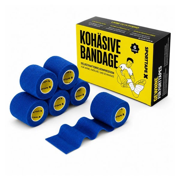 SPORTTAPE Selbstklebender verband - 6 Rollen, 5 cm x 4,5 m Blau 6 St