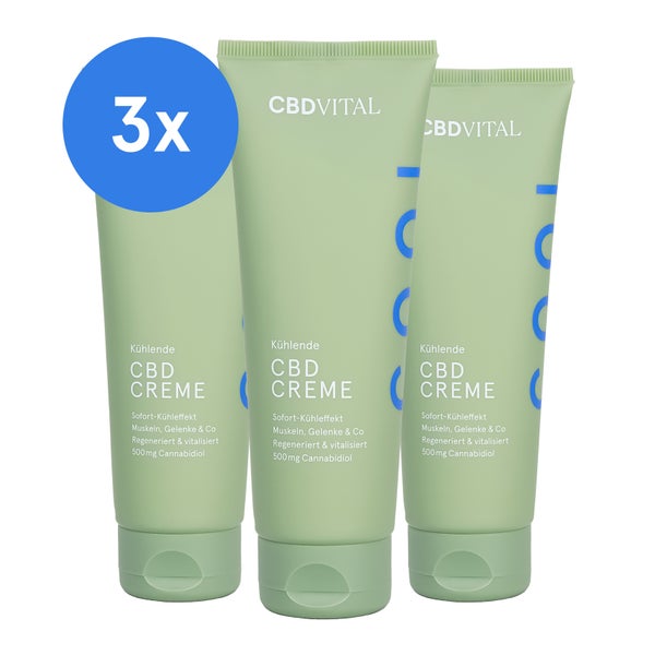 CBD VITAL Kühlende CBD Creme 100 % BIO 3er-Pack 3 x 120 ml