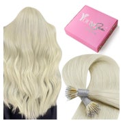 YoungSee Nanoring Extensions Echthaar Blond 40cm - Platinblond, Kaltblond