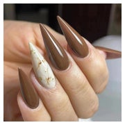 Nägel Stiletto Braun Marmor French Künstliche 24 Stück 9brow 1 St