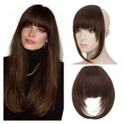 S-noilite Clip-in-Pony Schokoladenbraun | Synthetischer Französischer Pony mit