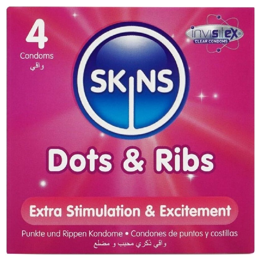 Dots & Ribs» gerippt/genoppte Kondome ohne Latexgeruch (4 Kondome) 4 St  online kaufen