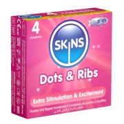 Produktabbildung: Dots & Ribs Kondome 4 Stück – stimulierend & sicher (4 Kondome) 4 St