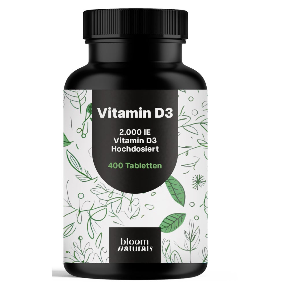 Vitamin D3 2000 IE - 400 Tabletten - Bloom Naturals 400 St