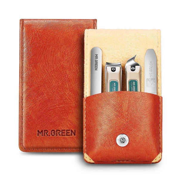 MR.GREEN Premium Nagelknipser-Set 4-teilig Edelstahl mit Lederetui