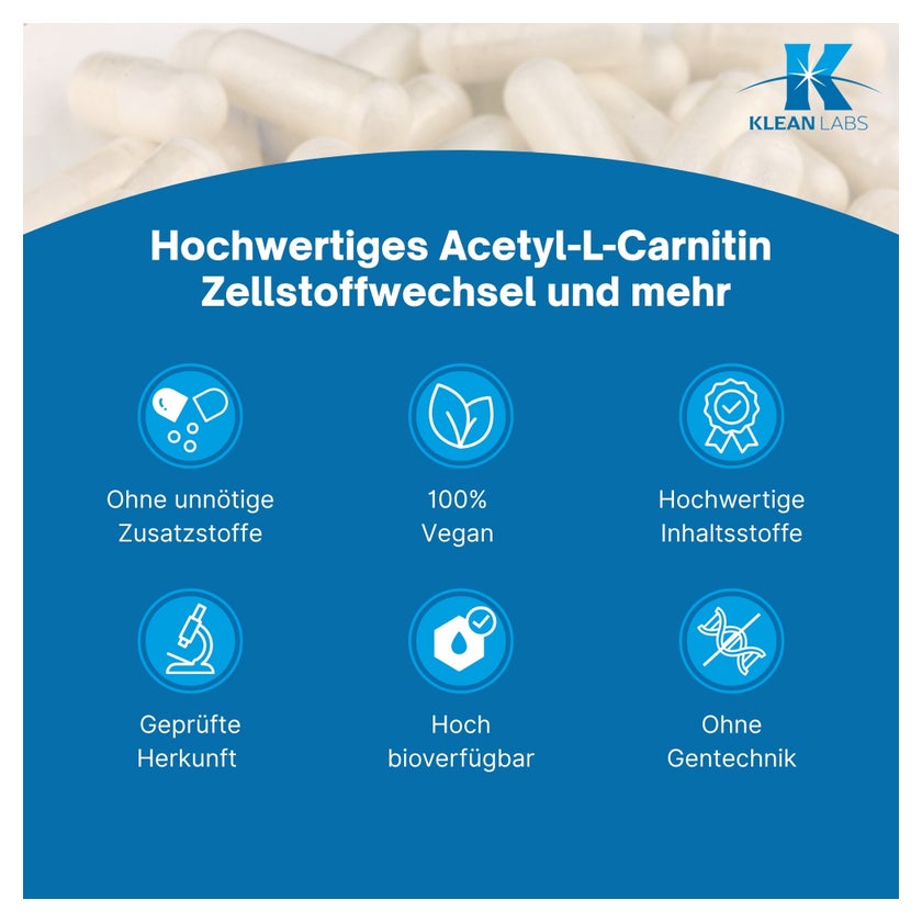 unterschied l carnitin und acetyl l carnitin Acetyl-l-carnitin Hcl 500 Mg Klean Labs Kapseln 60 St online kaufen