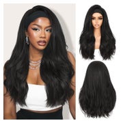 Stirnband Perücke Halbperücke Yaki Curly Klebefrei 1B 1 St