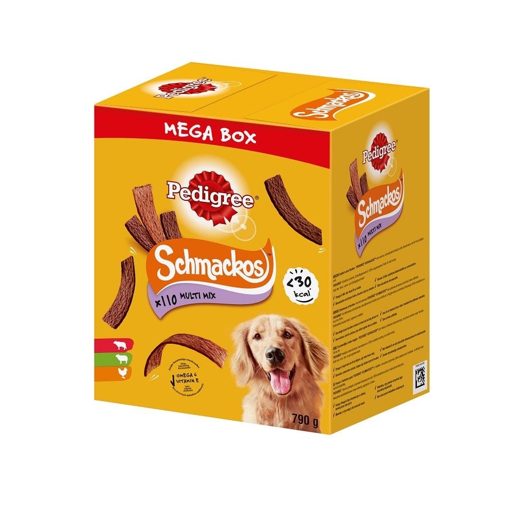 PEDIGREE Mega Box Schmackos mit Rind-, Lamm- und Geflügelgeschmack 790 g 0,8 kg