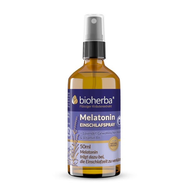 Bioherba Melatonin Einschlafspray mit Lavendel  Hopfen & Vitamin B6 50 ml