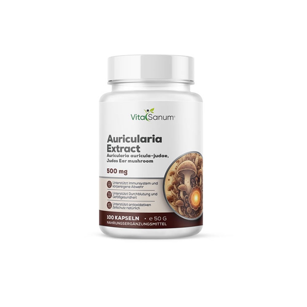 VitaSanum® Auricularia Extrakt (Auricularia auricula-judae) 500 mg – 100 Kapseln 100 St