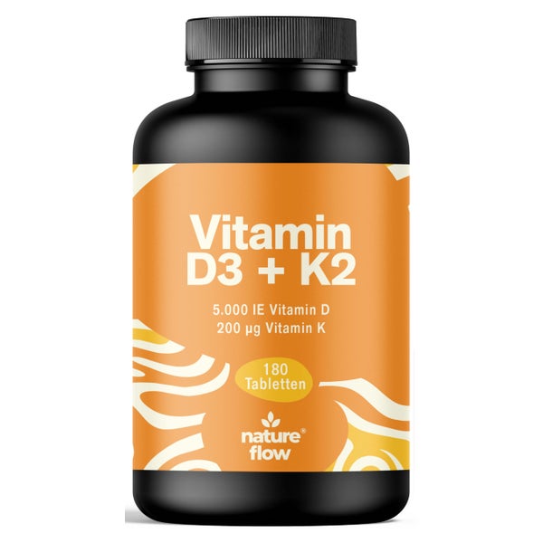 Vitamin D3 K2 5000 IE - 180 Tabletten - Nature Flow 180 St