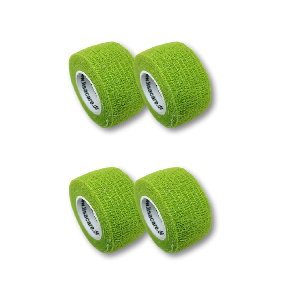 LisaCare Fingerpflaster 2,5cm x 4,5m - 4er Set Hellgrün 4 St
