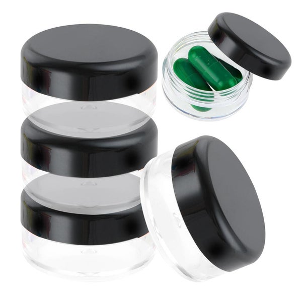 Dimeho Pillendose 5 Stück BPA-frei in Lederoptik
