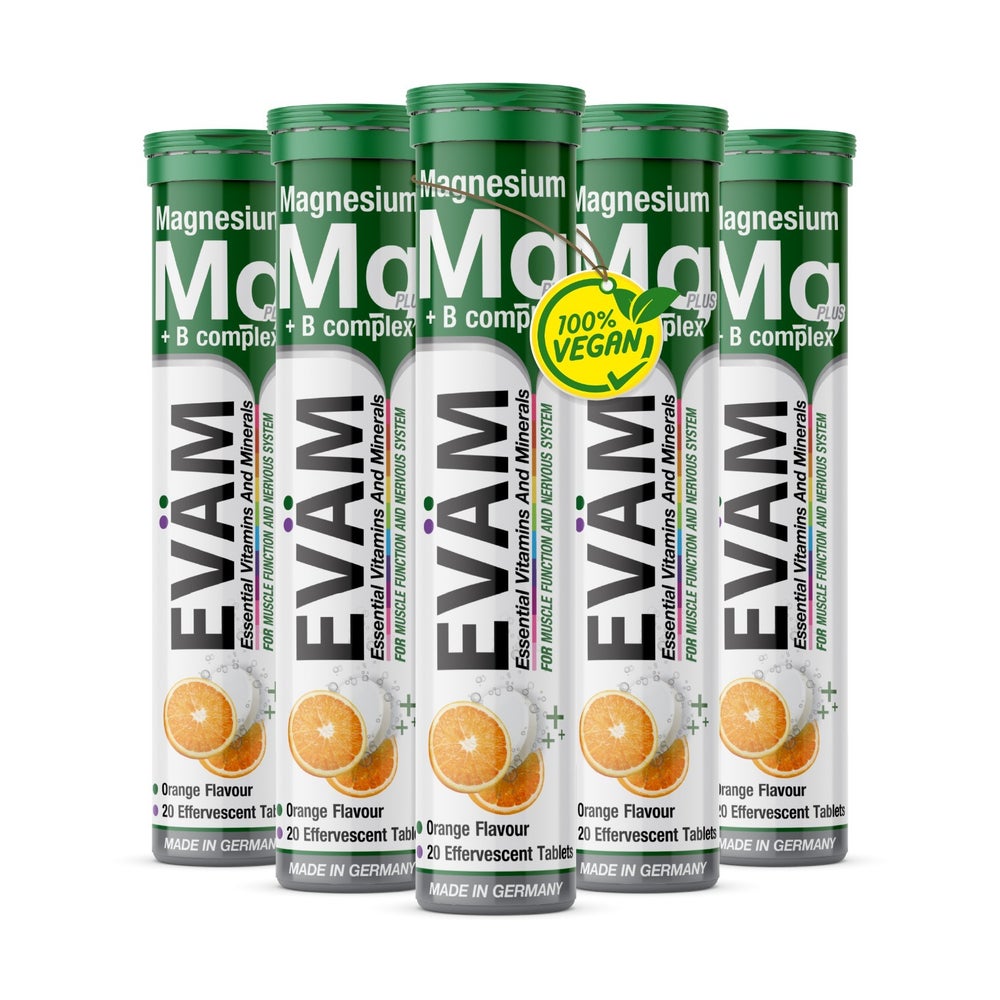 Magnesium + B Komplex Brausetabletten Anti-Stress 5er Pack 100 St