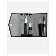 G&F Timor® 4-tlg Manikürset Leder schwarz Glasfeile 33113 1 St