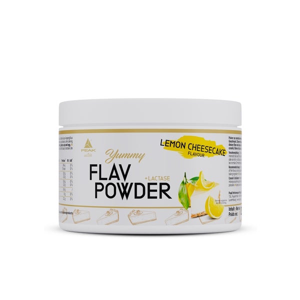 PEAK Yummy Flav Powder -250g - Geschmack Lemon Cheesecake I 50 Portionen I Geschmackspulver I wenig Kalorien I Inulin I Ballaststoffe I mit Laktase I zum Kochen I Backen I vegan I low sugar 250 g