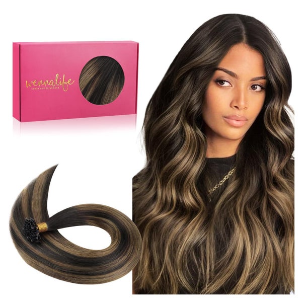 Echthaar 60cm-50s 1-U Tip#2 6 2 Balayage Dunkel Braun to Che 1 St
