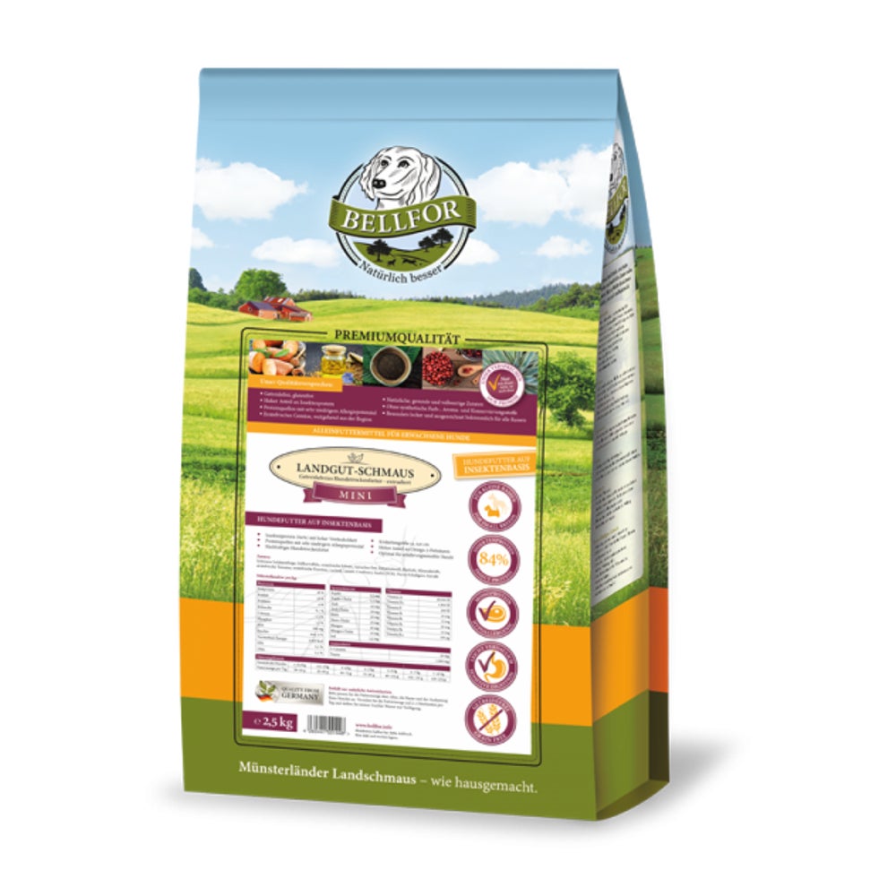 Bellfor Trockenfutter mit Insekten Landgut-Schmaus Mini 1,2kg 1200 g