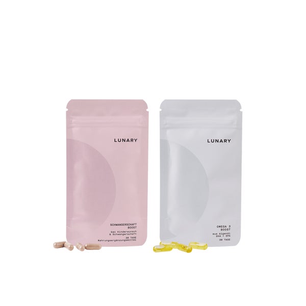 LUNARY Schwangerschaft Boost - 2x 30 Kapseln, mit Folsäure, Omega-3, Eisen, Vitamin D, Cholin 2x30 St