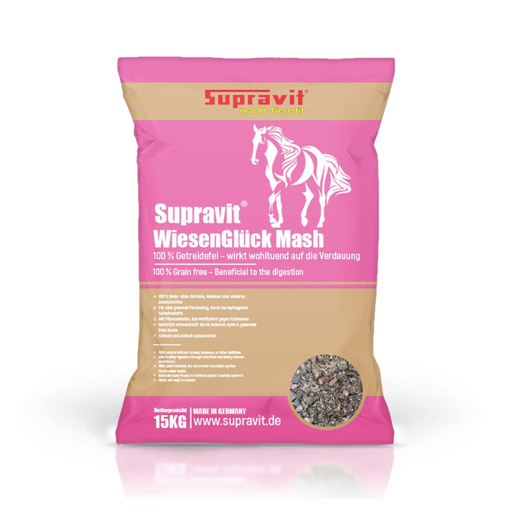 Supravit  Pferdefutter Mash | schmackhaftes & energiereiches Pferdefutter  für Pferde 15 kg