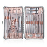 Professionelles Maniküre Pediküre Set 18-teilig in Roségold- 1 St