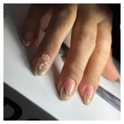Künstliche Fingernägel Kurz French Weiß 3D Gold Blumen AKP10 1 St