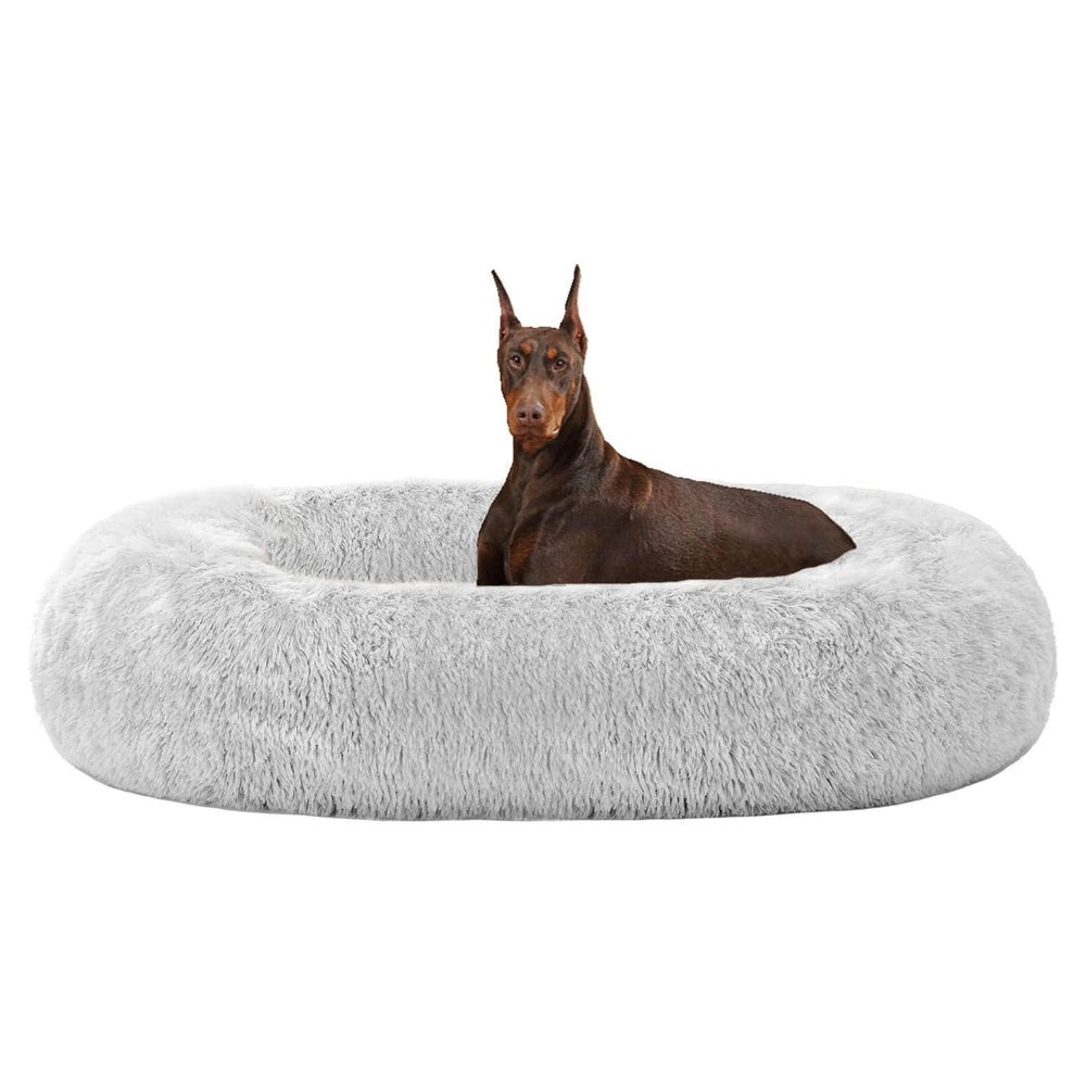 Hundebett Orthopädisches Rund L 120 x B 120 x H 20 cm Hellgr 1 St