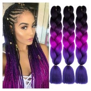 Flechtextensions Kanekalon Jumbo Braid Twist 3er Ombre Lila 1 St