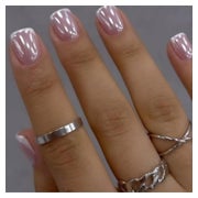 Künstliche Nägel 24er Set French mit Glitzer und Jelly Gel W 1 St