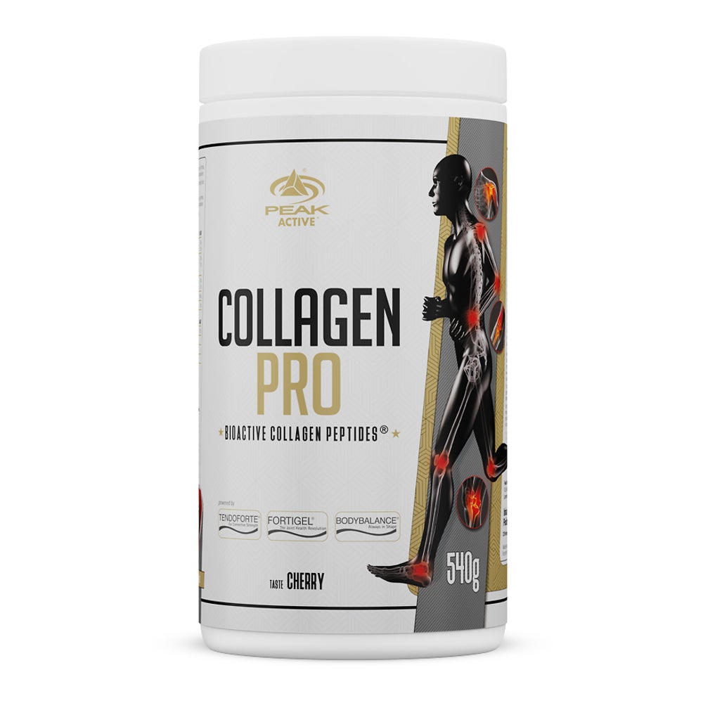 PEAK Collagen Pro - 540g - Geschmack Cherry I 20 Portionen I Muskelgewebe I Gelenke I Sehnen I Bänder I BIOAKTIVE KOLLAGENPEPTIDE (TENDOFORTE I FORTIGEL I BODYBALANCE) I Vitamin C 540 g