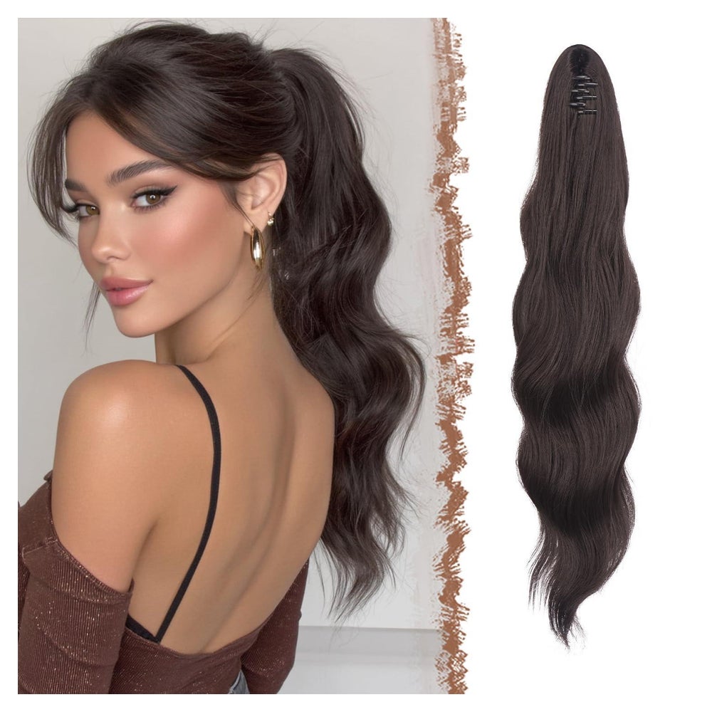 Pferdeschwanz Haarteil Clip Klammer Ponytail Zopf Dunkelbrau 1 St