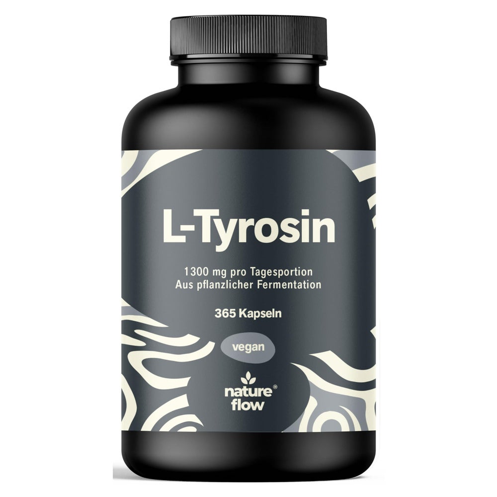 L-Tyrosin 1300 mg/Tag - 365 Kapseln - Nature Flow 365 St