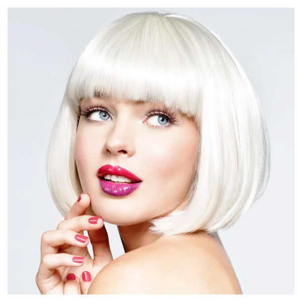 Perücke Bob Pony Synthetikhaar Schulterlänge Damen 28 cm Wei 1 St
