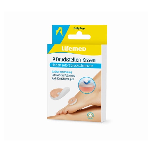 Lifemed Druckstellen Hühneraugenpflaster, anpassungsfähig - 1 Packung = 6 Boxen à 9 Pflaster 54 St