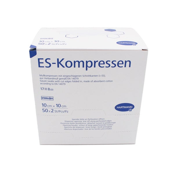 ES Mullkompressen steril 10 cm x 10 cm, 17-fädig, 8-fach 100 St