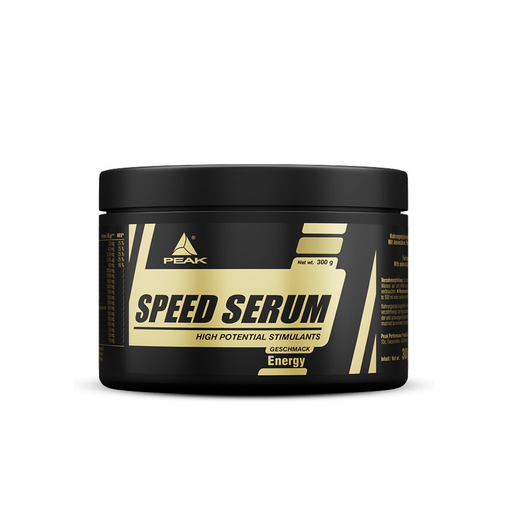 PEAK Speed Serum - 300g - Geschmack Energy I 30 Portionen I Pulver I Energydrink I Pre-Workout I Diät I mit BCAAs I L-Carnitin I Panax Ginseng I Grüntee EGCG I Guarana Extrakt 300 g