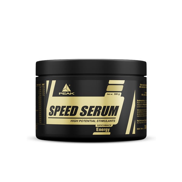 PEAK Speed Serum - 300g - Geschmack Energy I 30 Portionen I Pulver I Energydrink I Pre-Workout I Diät I mit BCAAs I L-Carnitin I Panax Ginseng I Grüntee EGCG I Guarana Extrakt 300 g