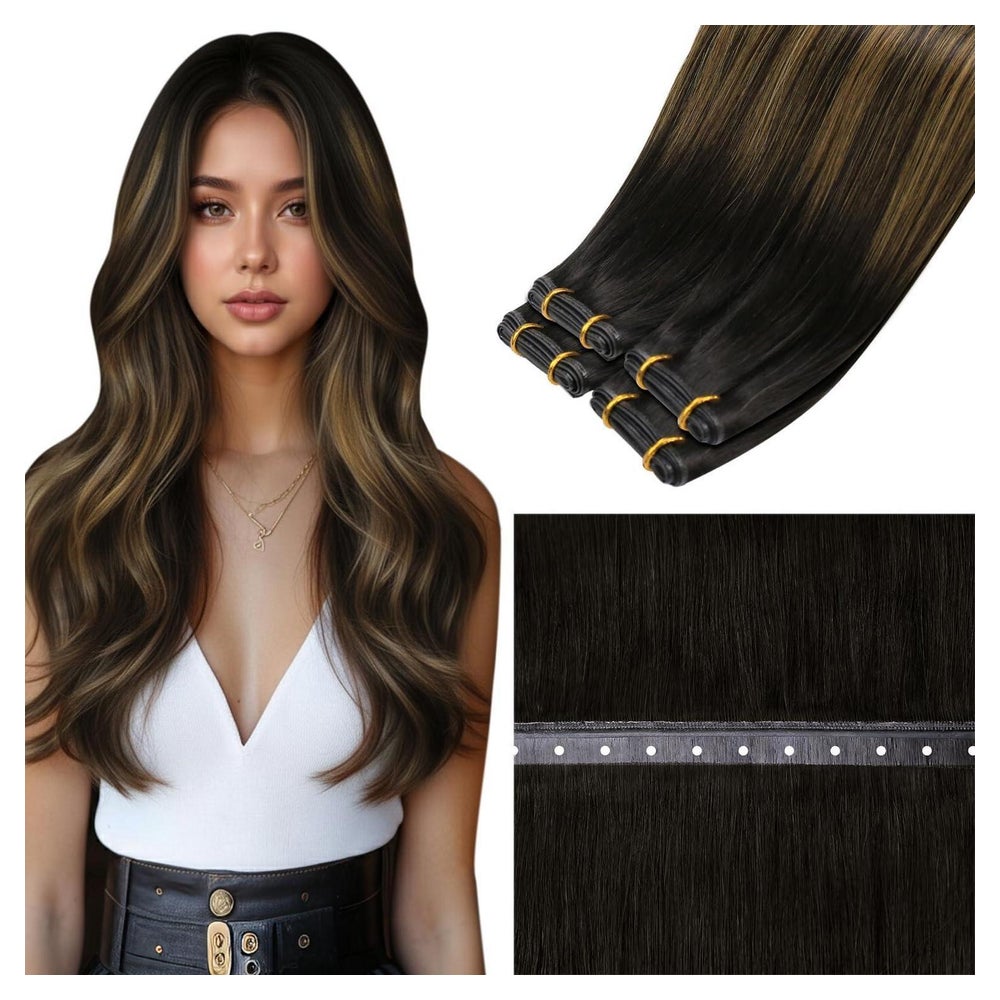 Tressen Echthaar Extensions Braun 45cm-50G 1.4-butterfly wef 1 St
