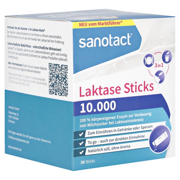 Sanotact Laktase 10.000 Fcc Sticks 30 St