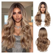 Perücken Frauen Ombre Lockig Synthetisches Ombre dunkelblond 1 St