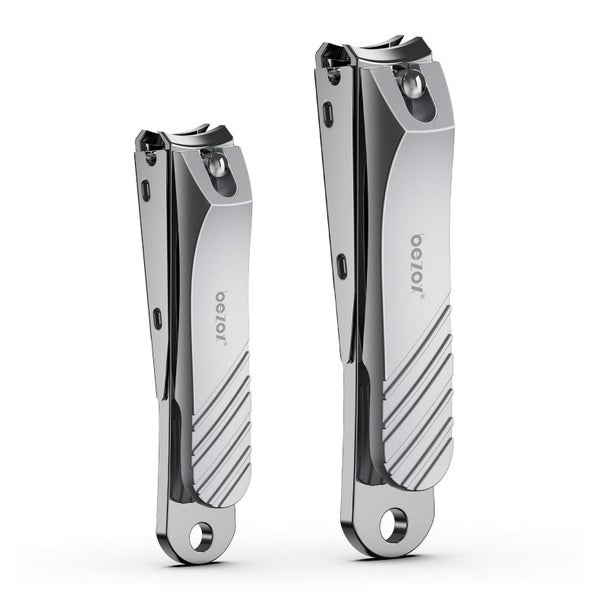 BEZOX Edelstahl Nagelschneider - Ergonomischer Cutter mit Nagelfeile für