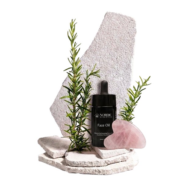 Wellness Set – Gua Sha Rosenquarz & CBD Gesichtsöl CALM 1 Set