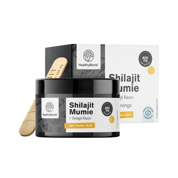 HealthyWorld Shilajit Mumie 600 mg – Harz zum Ausgleich von Körper und Geist 30 g