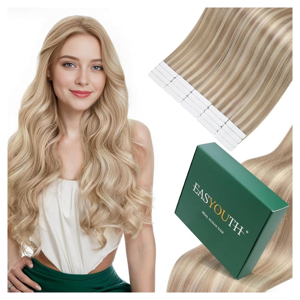 Tape Extensions Echthaar Blond Aschblond 1-4 #18P24(18 613) 1 St