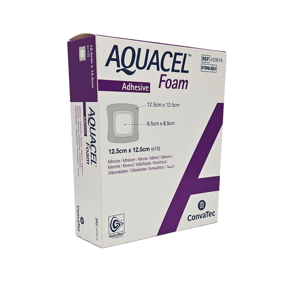 Aquacel Foam Adhäsiv 12,5x12,5 cm Verban 10 St